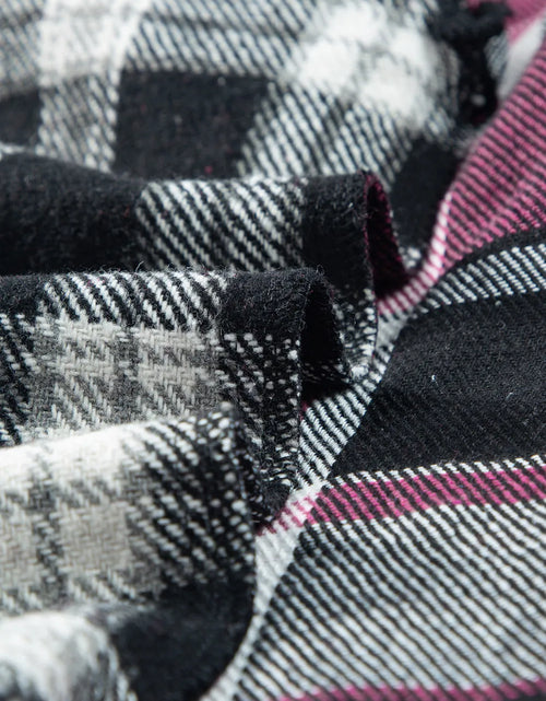 Load image into Gallery viewer, Pocketed Plaid Collared Neck Long Sleeve Shacket
