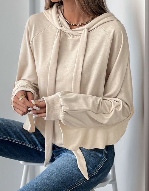 Load image into Gallery viewer, Perfee Drawstring Ruffled Long Sleeve Hoodie
