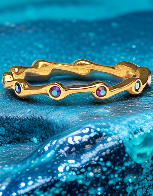Load image into Gallery viewer, Alexandrite Birthstone Stacker Ring by The Urban Charm by The Urban Charm
