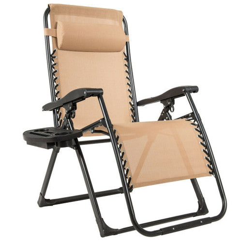 Load image into Gallery viewer, Oversize Lounge Chair with Cup Holder of Heavy Duty for outdoor-Beige
