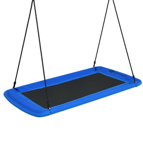 Load image into Gallery viewer, 60 Inches Platform Tree Swing Outdoor with  2 Hanging Straps-Blue
