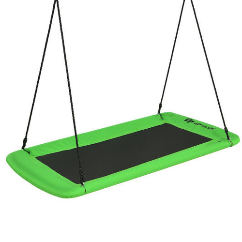 Load image into Gallery viewer, 60 Inches Platform Tree Swing Outdoor with  2 Hanging Straps-Green
