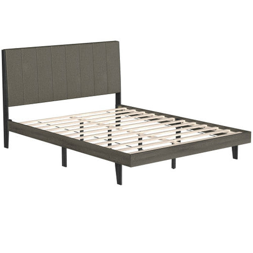 Load image into Gallery viewer, Queen Size Upholstered Bed Frame with Tufted Headboard
