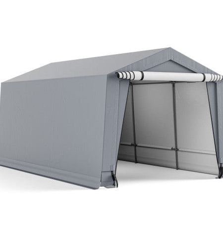 10 x 16/10 x 20 Feet Outdoor Heavy-Duty Carport with 2 Doors-10 x 16 ft