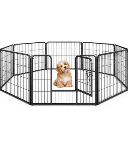 8 Panel 24 Inch Height Pet Fence Indoor Outdoor-24 inch