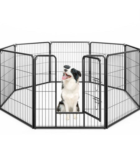 8 Panel 32 Inch Height Pet Fence Indoor Outdoor-32 inches