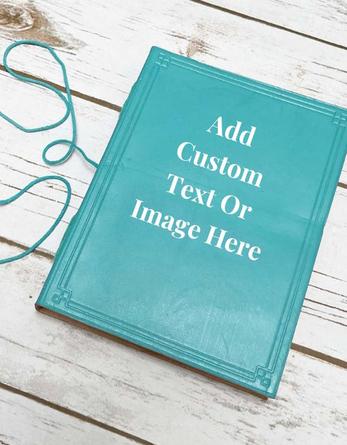 Load image into Gallery viewer, Custom Leather Journals - Lined, Blue Tone 8x6 by Soothi
