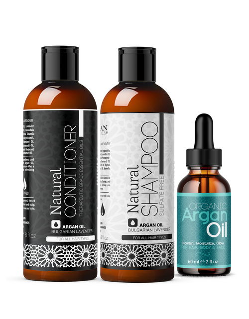 Load image into Gallery viewer, Morgan Cosmetics Argan Oil, Sulfate Free Shampoo and Natural Conditioner Bundle, 3 pc by Morgan Cosmetics
