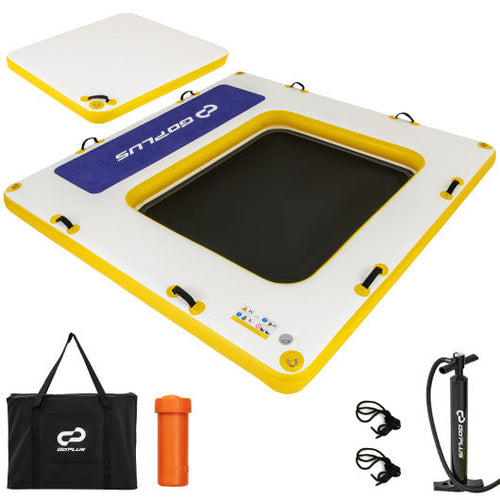 Load image into Gallery viewer, 8 ft x 8 ft Inflatable Dock Platform with Mesh Swim Lounge
