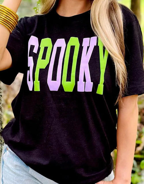 Load image into Gallery viewer, SPOOKY Round Neck Short Sleeve T-Shirt
