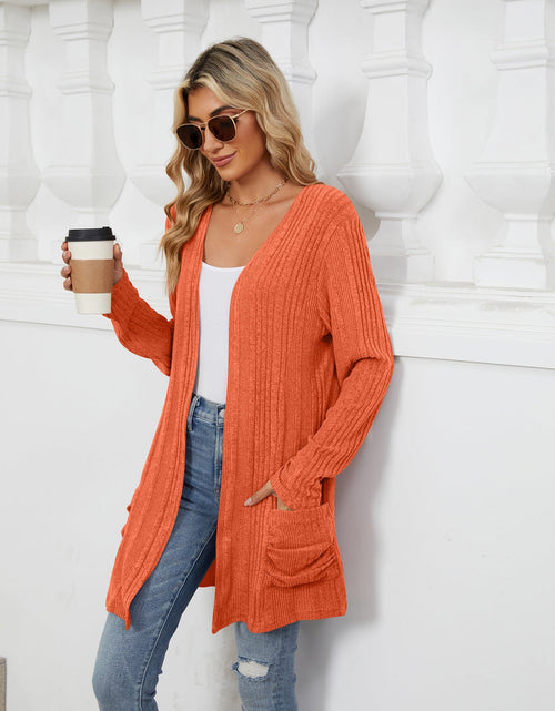 Load image into Gallery viewer, Pocketed Open Front Long Sleeve Cardigan
