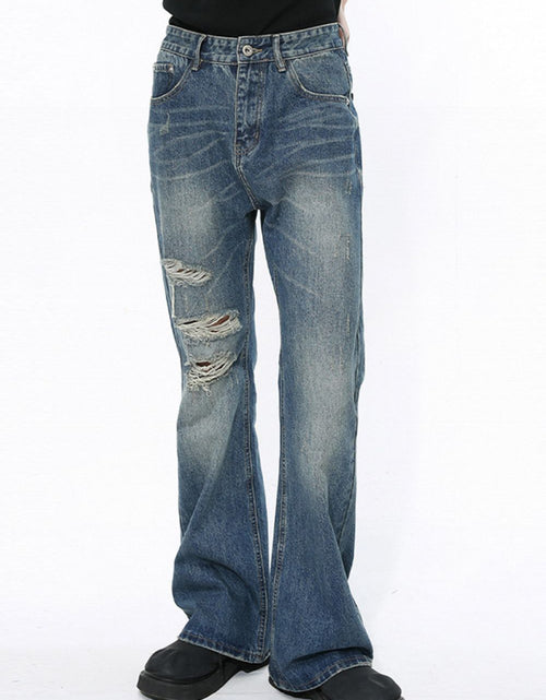 Load image into Gallery viewer, Men's Distressed Bootcut Jeans
