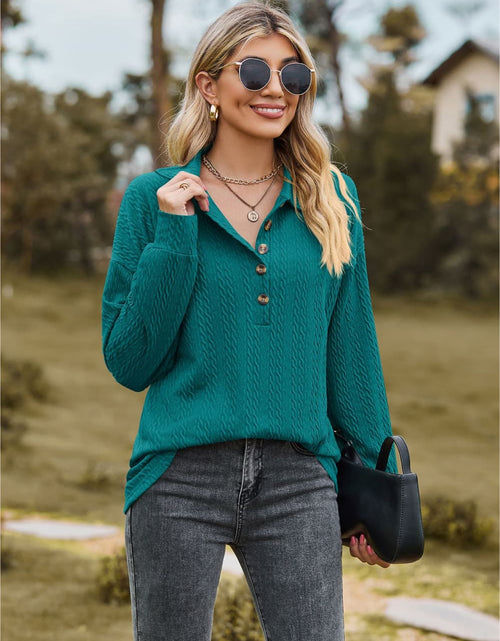 Load image into Gallery viewer, Collared Neck Long Sleeve Blouse
