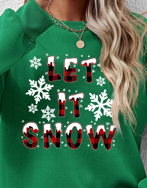 Load image into Gallery viewer, LET IT SNOW Round Neck Long Sleeve Sweatshirt
