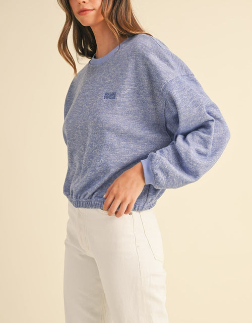 Load image into Gallery viewer, Mable Round Neck Letter Embroidery Crop Sweatshirt
