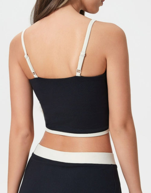 Load image into Gallery viewer, Millennia Contrast Trim Square Neck Active Cami with Detachable Chest Pads

