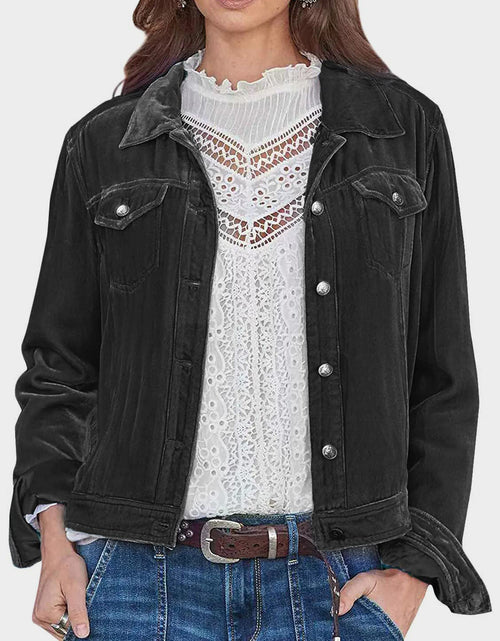 Load image into Gallery viewer, Button Up Long Sleeve Jacket with Chest Pockets
