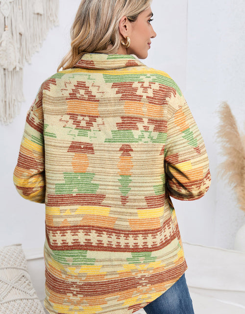 Load image into Gallery viewer, Geometric Button Down Collared Jacket
