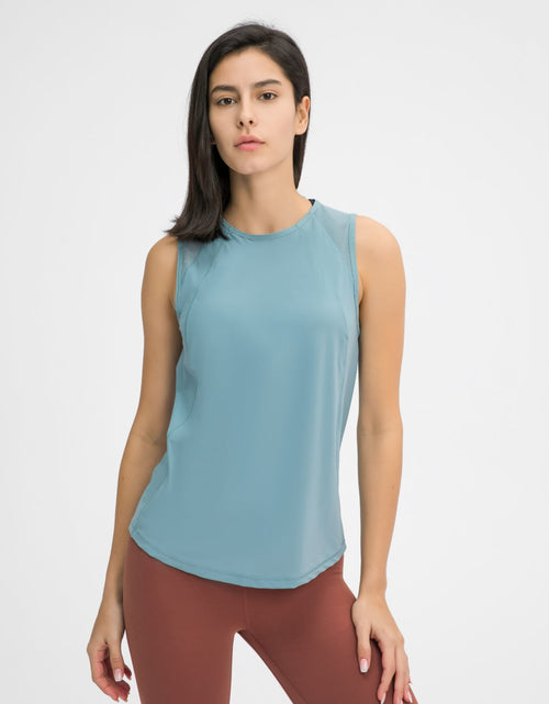 Load image into Gallery viewer, Millennia Cutout Back Round Neck Active Tank
