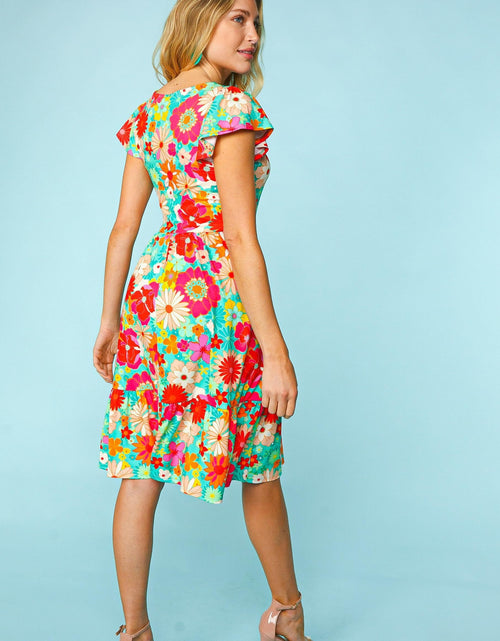 Load image into Gallery viewer, Haptics Floral Square Neck Short Sleeve Dress
