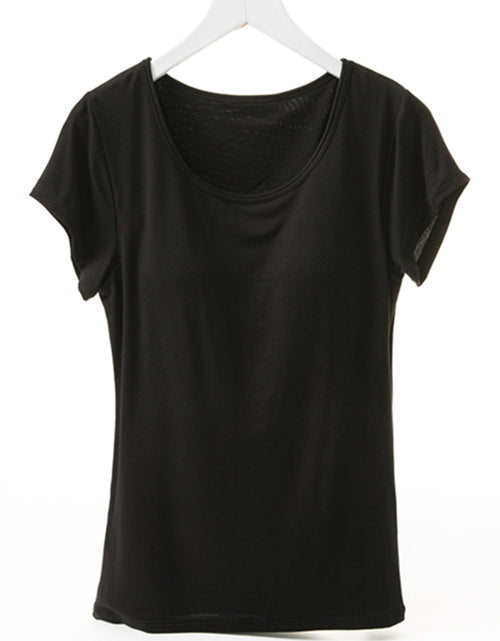 Load image into Gallery viewer, Round Neck Short Sleeve T-Shirt with Bra
