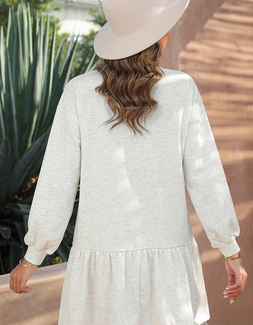 Load image into Gallery viewer, Round Neck Dropped Shoulder Mini Dress
