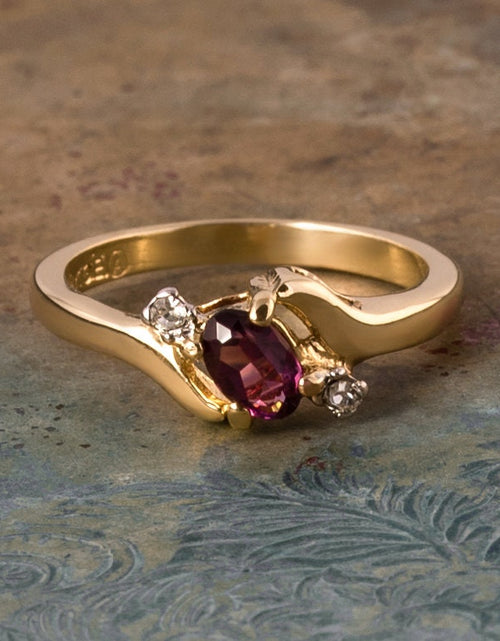 Load image into Gallery viewer, Vintage Ring Sapphire &amp; Clear Austrian Crystals 18k White Gold Electroplated September Birthstone by PVD Vintage Jewelry
