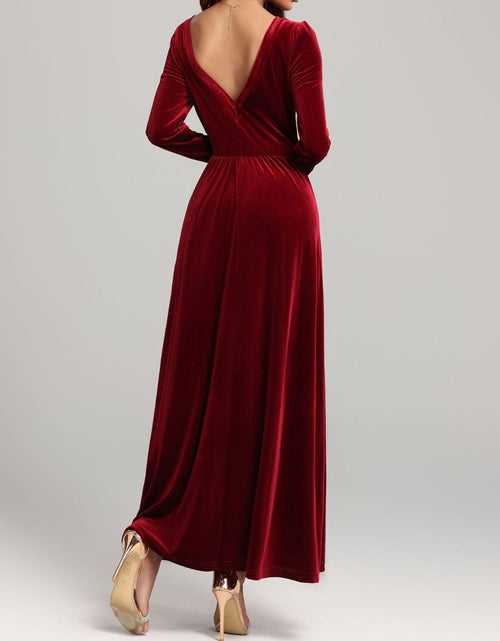 Load image into Gallery viewer, Velvet Square Neck Long Sleeve Dress
