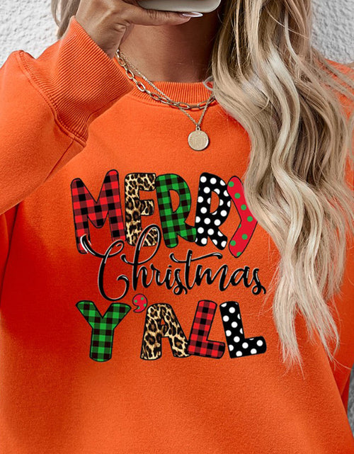 Load image into Gallery viewer, Letter Graphic Round Neck Long Sleeve Sweatshirt
