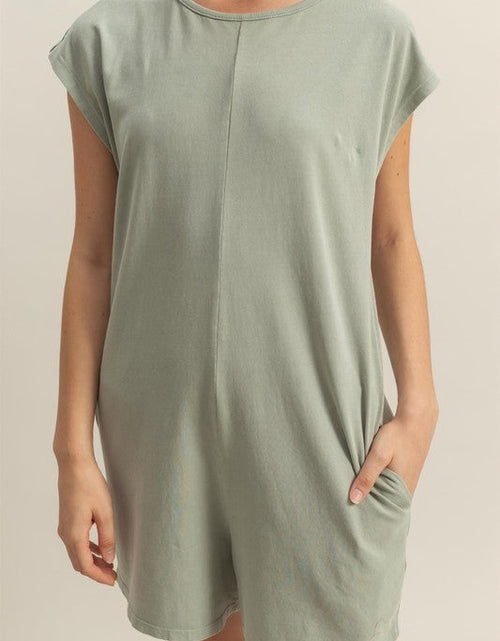 Load image into Gallery viewer, HYFVE Round Neck Cap Sleeve Relaxed Fit Breezy Romper
