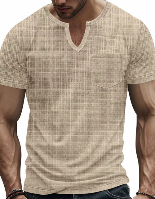 Load image into Gallery viewer, Men's Full Size Notched Short Sleeve T-Shirt Plus Size
