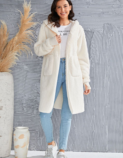 Load image into Gallery viewer, Double Take Full Size Hooded Teddy Bear Jacket with Thumbholes
