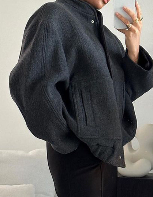 Load image into Gallery viewer, Full Size Snap Down Drop Shoulder Jacket
