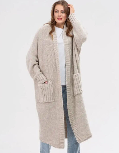 Load image into Gallery viewer, Pocketed Open Front Long Sleeve Longline Cardigan
