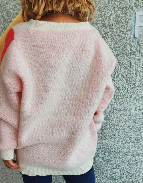 Load image into Gallery viewer, Flower Button Down V-Neck Long Sleeve Cardigan

