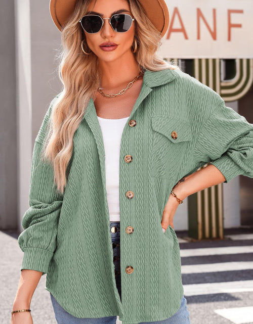 Load image into Gallery viewer, Textured Button Up Long Sleeve Shacket
