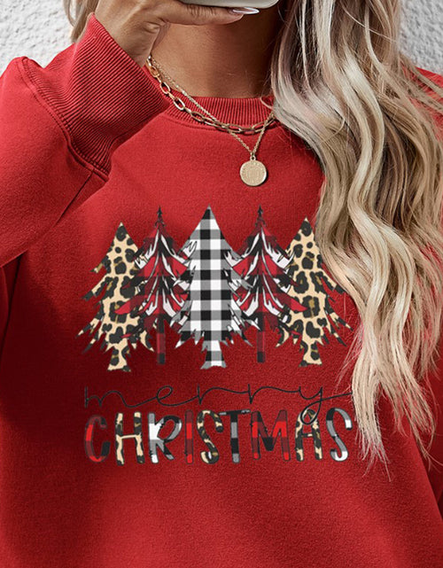 Load image into Gallery viewer, MERRY CHRISTMAS Round Neck Long Sleeve Sweatshirt
