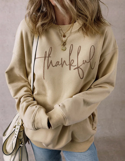 Load image into Gallery viewer, THANKFUL Round Neck Long Sleeve Sweatshirt
