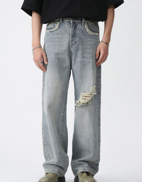 Load image into Gallery viewer, Distressed Mid Rise Men's Jeans
