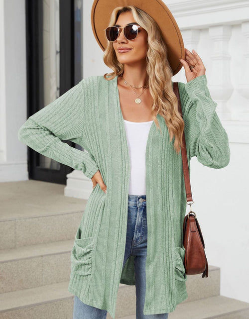 Load image into Gallery viewer, Pocketed Open Front Long Sleeve Cardigan
