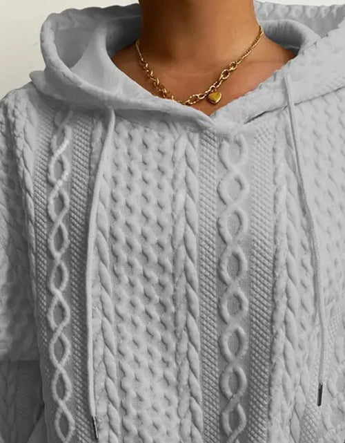 Load image into Gallery viewer, Drawstring Drop Shoulder Long Sleeve Hoodie
