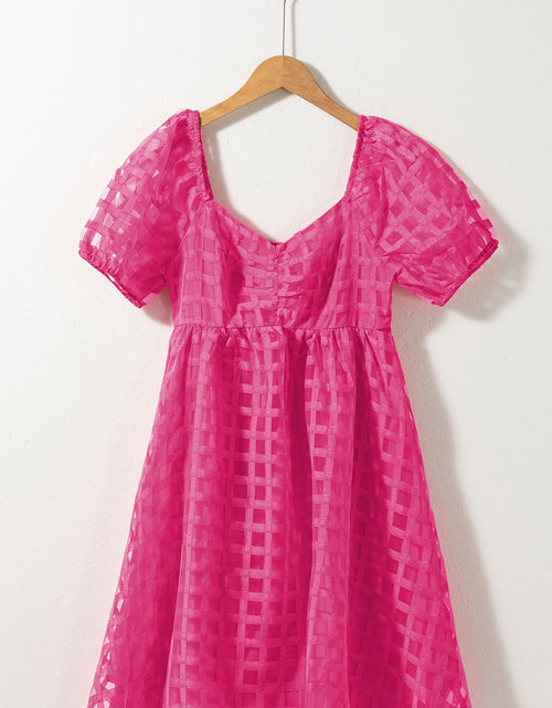 Load image into Gallery viewer, Plaid Puff Sleeve Babydoll Dress
