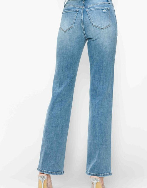 Load image into Gallery viewer, bytos Full Size Distressed High Rise Straight Jeans
