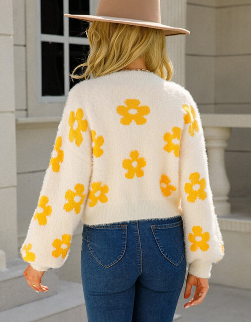 Load image into Gallery viewer, Angel Wings Floral Open Front Fuzzy Cardigan
