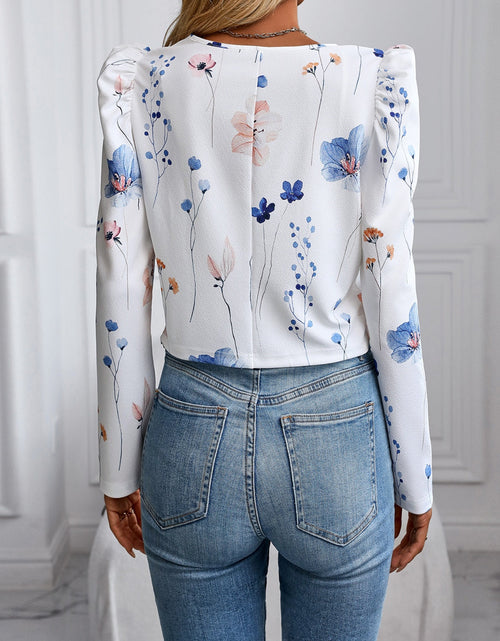 Load image into Gallery viewer, Printed Zip Up Long Sleeve Jacket
