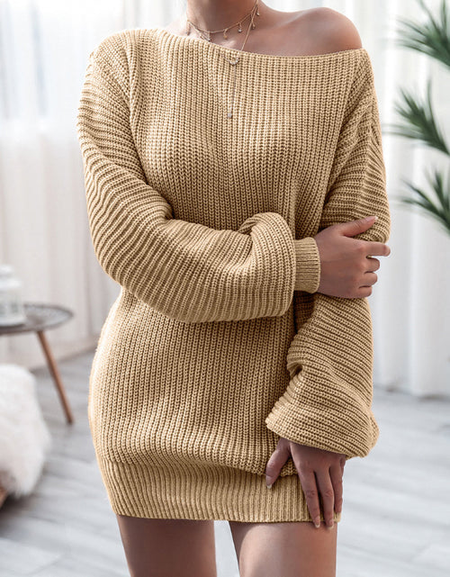 Load image into Gallery viewer, Rib-Knit Mini Sweater Dress
