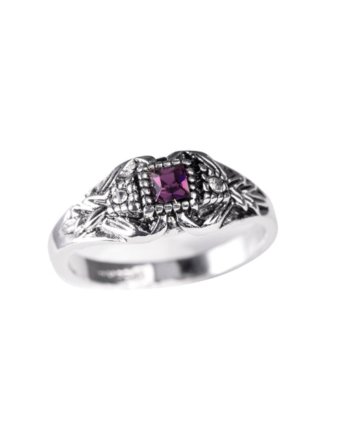 Load image into Gallery viewer, Vintage 1980's Ring Austrian Crystal 18k Antique YellwoWhite Gold Electroplated Made in the USA by PVD Vintage Jewelry
