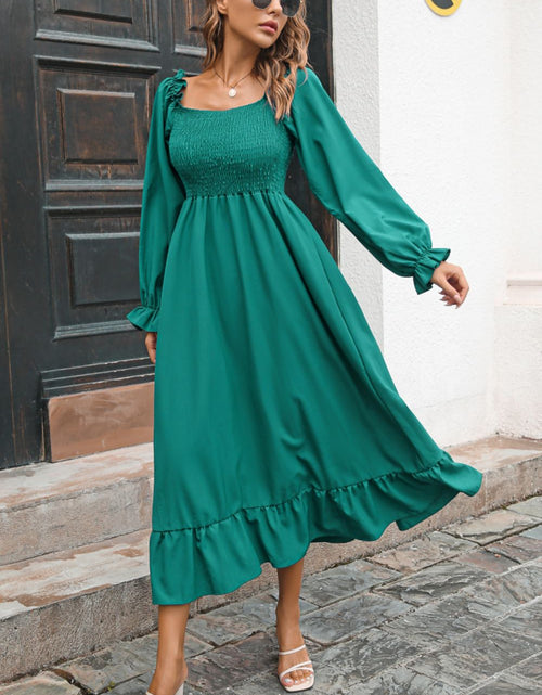Load image into Gallery viewer, Smocked Ruffle Hem Flounce Sleeve Dress
