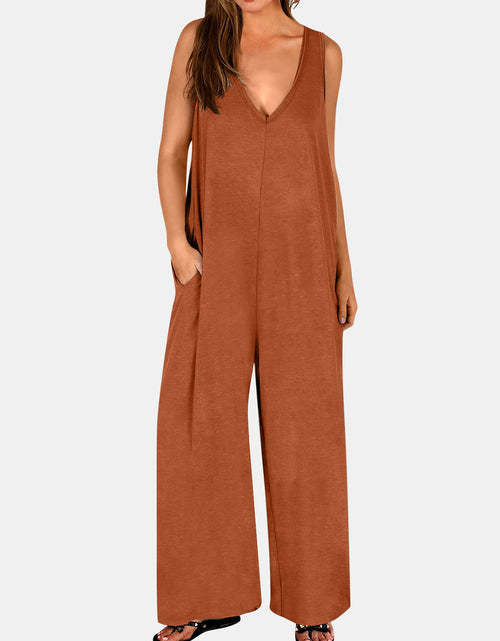 Load image into Gallery viewer, Full Size V-Neck Wide Strap Jumpsuit
