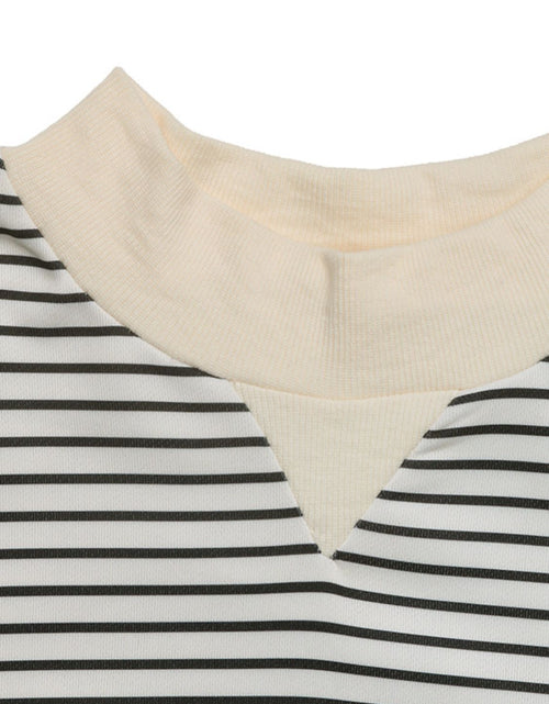 Load image into Gallery viewer, Perfee Faux Layered Striped Long Sleeve Sweatshirt
